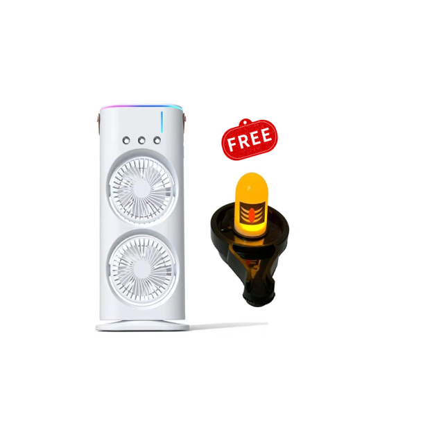 Double Endded Mini Cooler With Remote Control Mist Spray + Led Water Shivling Free
